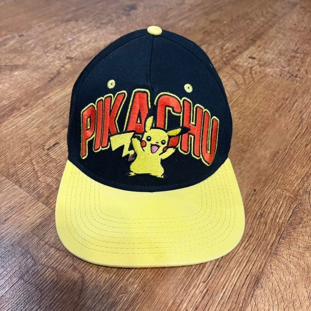 Pokemon Pikachu Baseball Cap Black Yellow Streetwear Snapback Dad Hat y2k